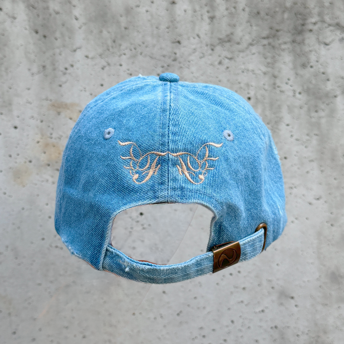 Distressed Denim Cap
