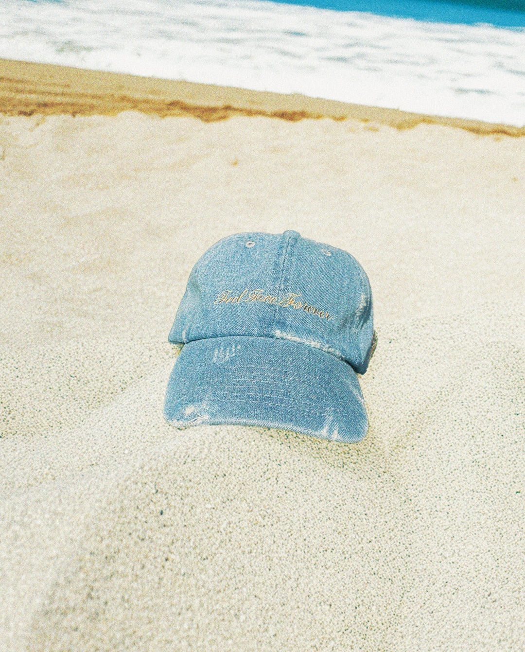 Distressed Denim Cap