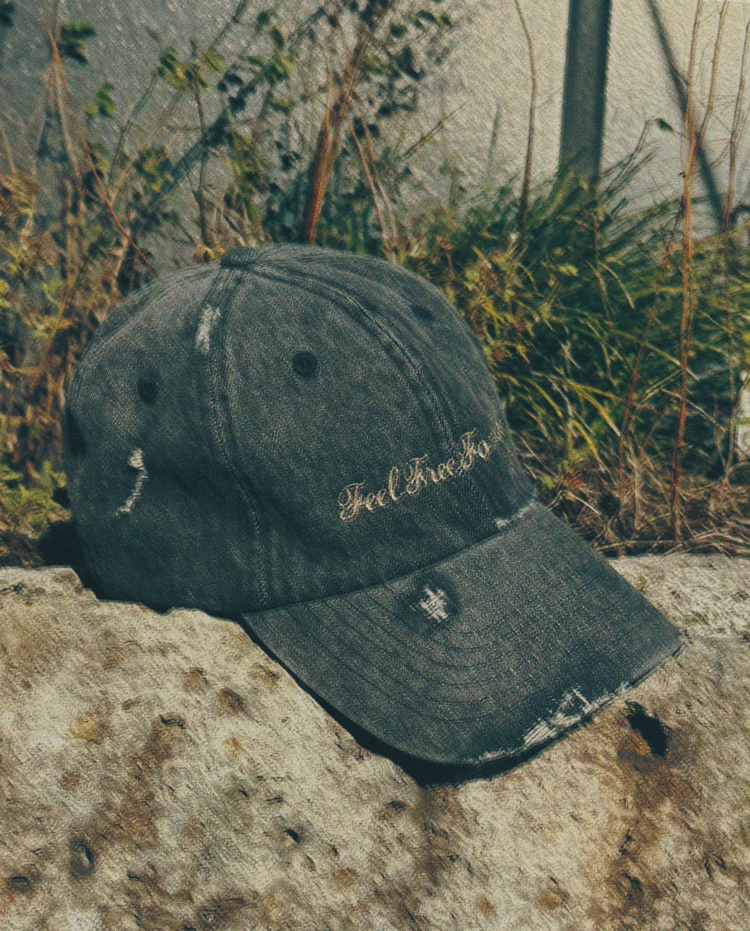 Distressed Denim Cap